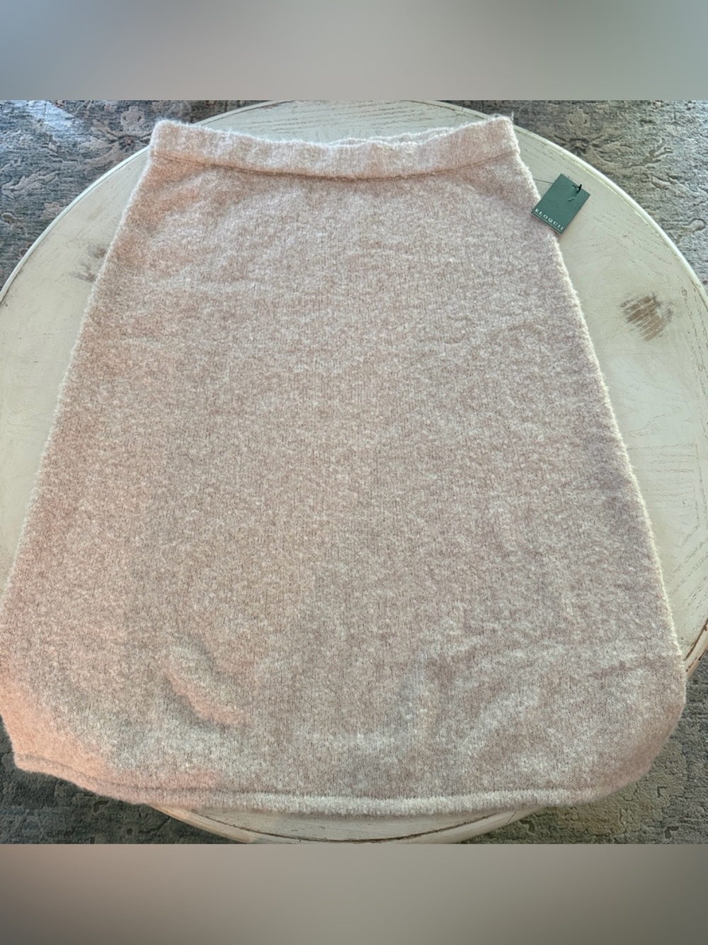 Eloquii beige warm cozy plush midi skirt sz large 14-16